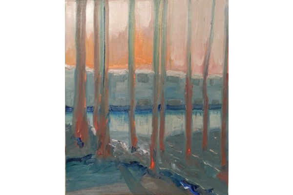 Ciel chaud sur lac froid 46x46