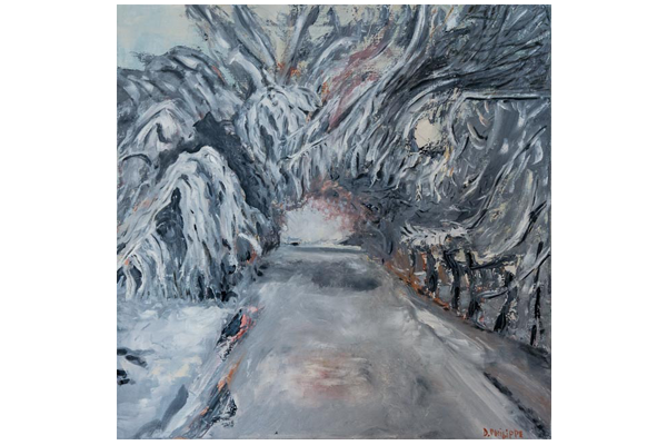 Chemin sous la neige, 50x50